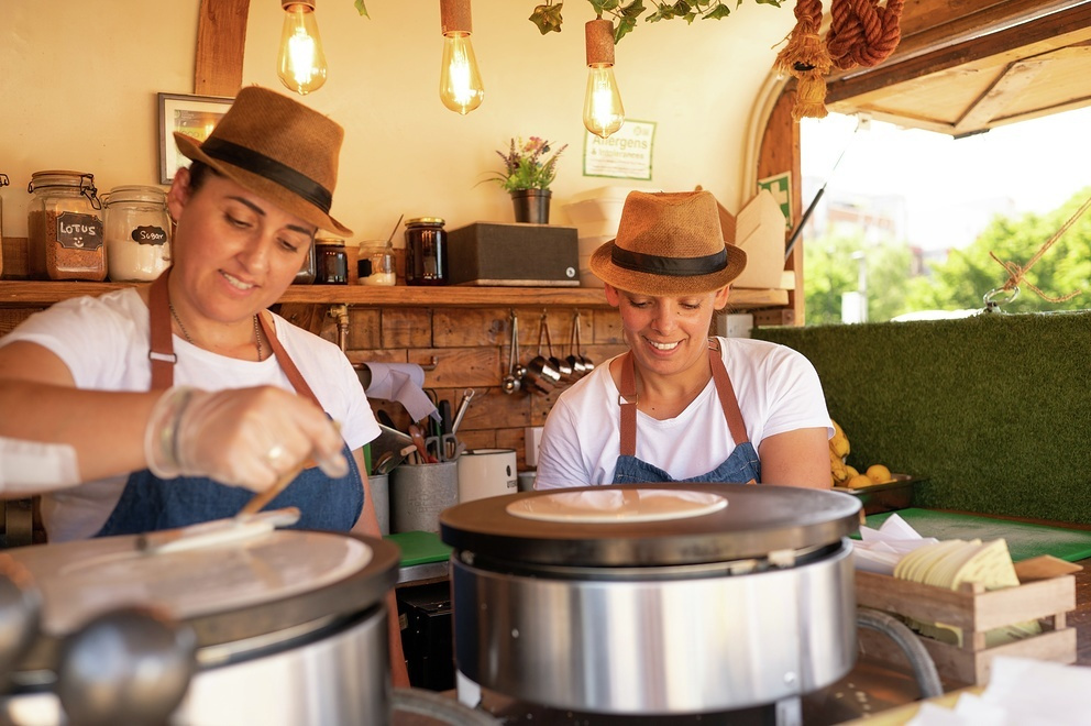 Variety of food and drink stalls
