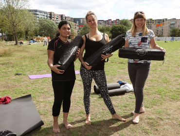 Residents enjoying Yoga in the Park