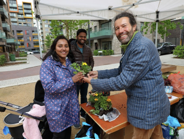 Residents enjoing a Balconies in Bloom event