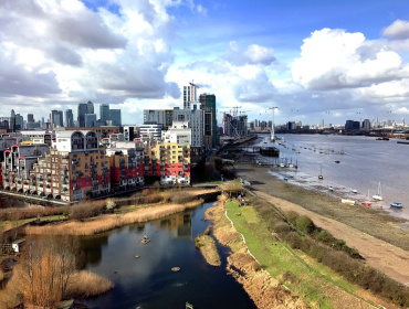 View of the River Thames and Ecology park from a previous phase